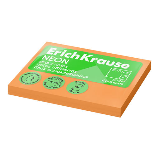 Picture of EK STICKY NOTES 50X75MM NEON ORANGE